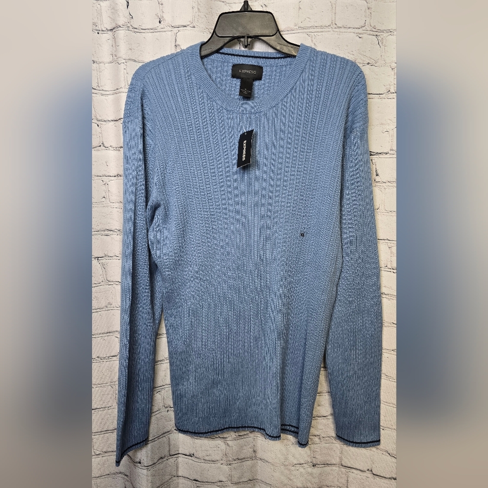 Express Men's Blue Sweater Size XL